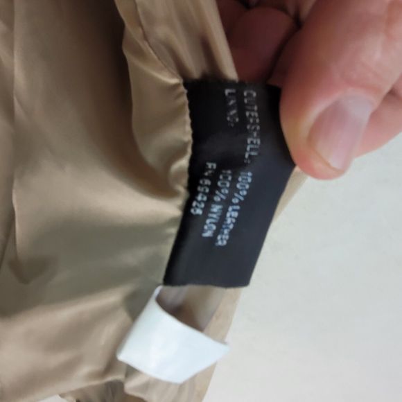 Vtg Wilsons Leather MAXIMA Womens XL Tan Long Coat Jacket Lined Button - Picture 11 of 12